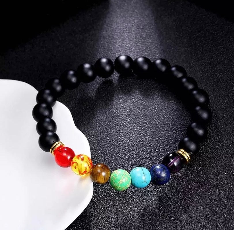 Black Agate Chakra Bracelet 🖤