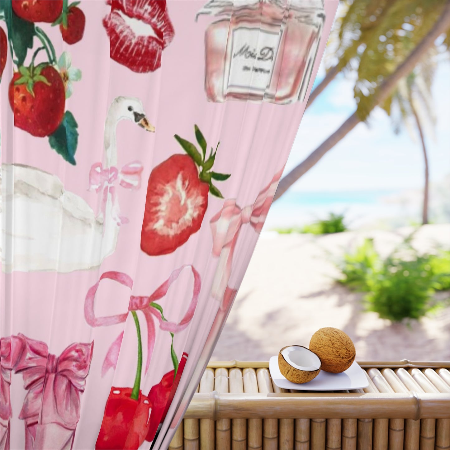 “Pretty in Pink” Window Curtains (1 Piece)