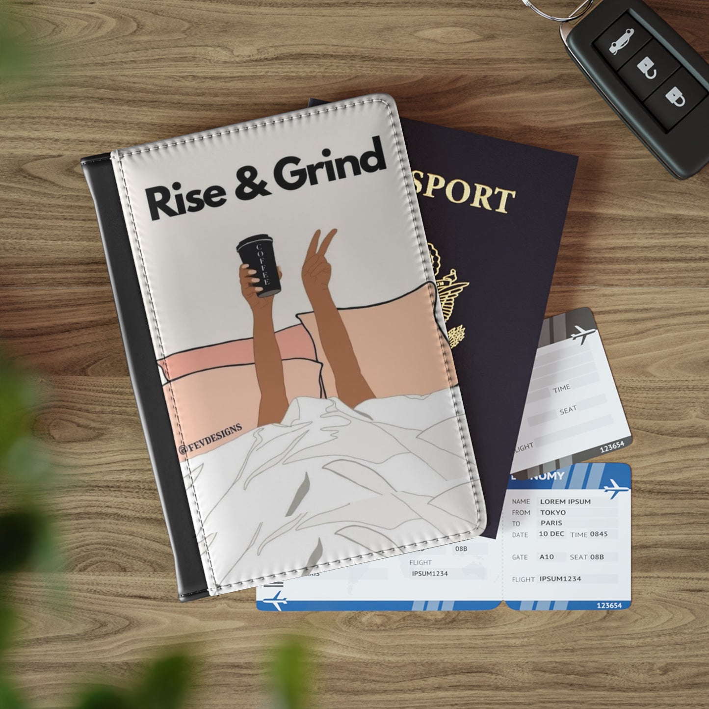 “Rise & Grind” Passport Cover