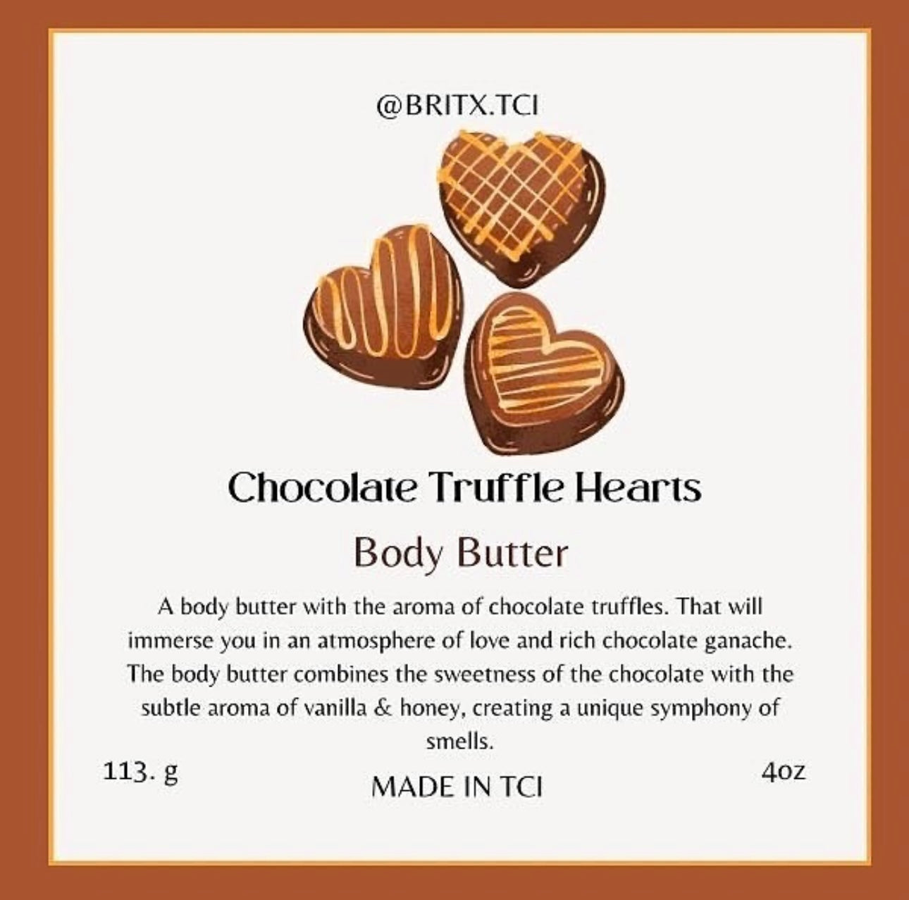 Chocolate Truffle Hearts Body Butter