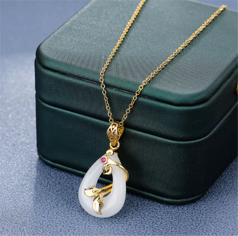 Jade Lotus necklaces🪷🧝🏽♀️