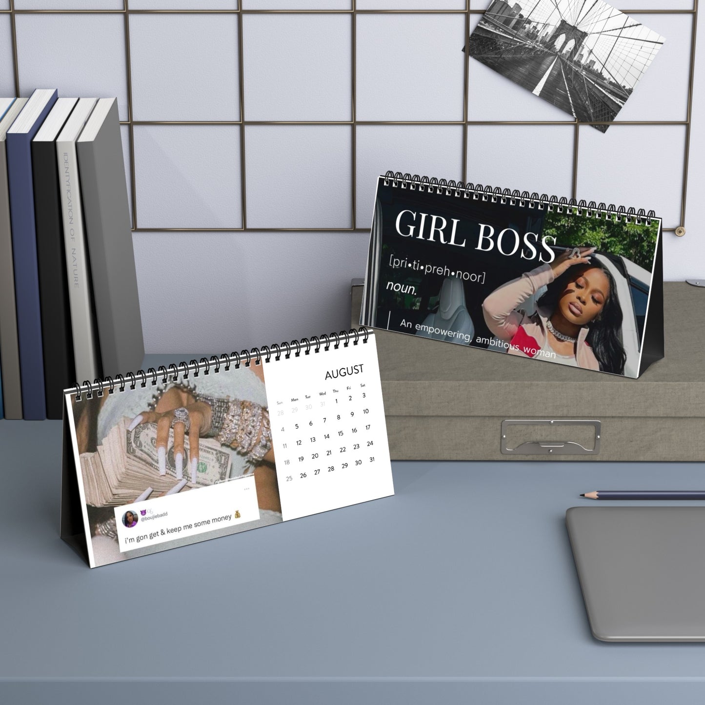 Girl Boss Desktop Calendar (2024 grid)