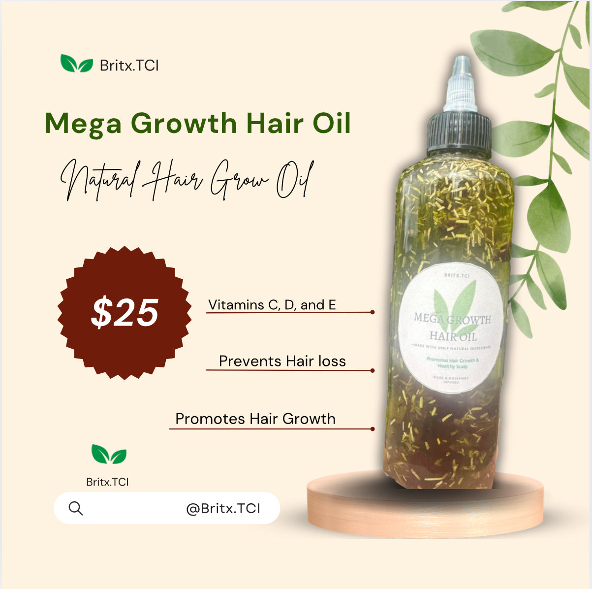 Mega Growth Hair Oil (8oz)
