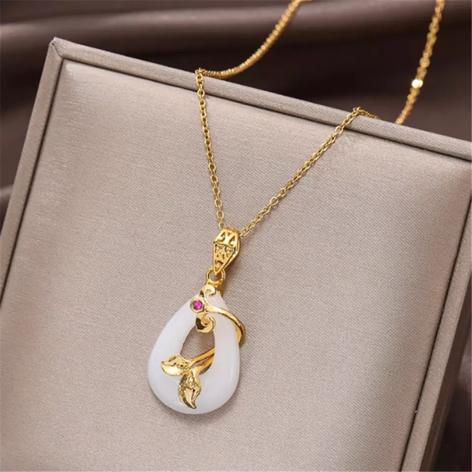 Jade Lotus necklaces🪷🧝🏽♀️