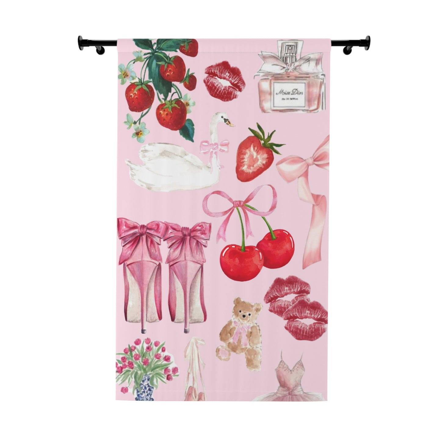 “Pretty in Pink” Window Curtains (1 Piece)